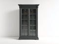 Vitrinen-Holz-Glas-102x42x195 cm-Dunkelgrau-Klassisches Design