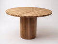 Gartentisch-Massivholz-145x145x75 cm-Natur-Modernes Säulen-Design