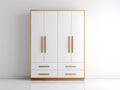 Kleiderschrank-Holzwerkstoff-Massivholz-160x57x188 cm-Weiß-Natur-Modern