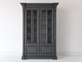 Vitrinen-Holz-Glas-126x46x204 cm-Dunkelgrau-Klassisches Design