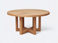 Gartentisch-Massivholz-145x145x76 cm-Natur-Modernes Sockel-Design