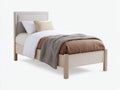 Einzelbett-Holz-Stoff-208x103x115 cm-Natur-Grau-Skandinavisches Design