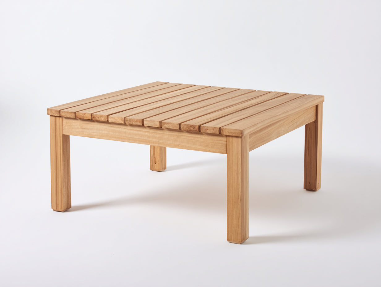 Gartentisch-Massivholz-110x90x45 cm-Natur-Modernes Latten-Design