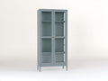 Vitrinen-Holz-Glas-82x36x168 cm-Blaugrau-Modernes Design