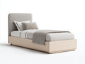 Einzelbett-Holz-Stoff-205x102x112 cm-Natur-Grau-Modernes Design