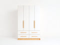 Kleiderschrank-Holzwerkstoff-Massivholz-138x56x190 cm-Weiß-Natur-Modern