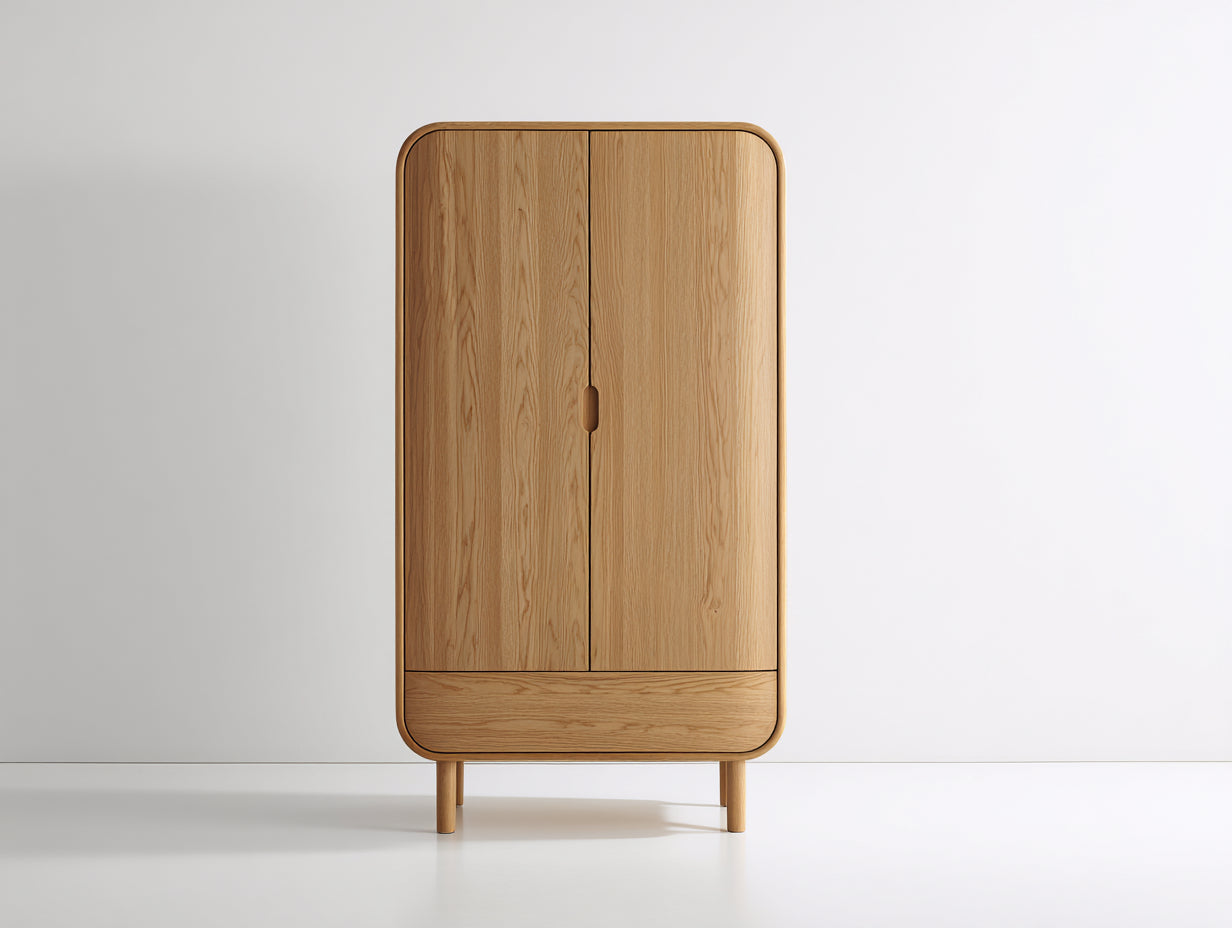 Kleiderschrank-Massivholz-98x52x180 cm-Natur-Skandinavisch