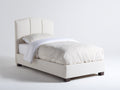 Einzelbett-Stoff-Holz-207x105x116 cm-Beige-Modernes Design
