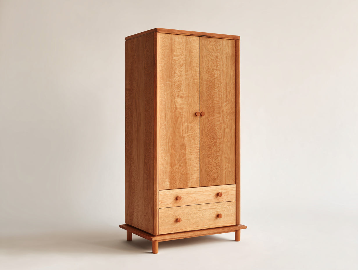 Kleiderschrank-Massivholz-96x54x176 cm-Natur-Modern