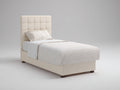 Einzelbett-Stoff-Holz-205x103x118 cm-Beige-Modernes Design