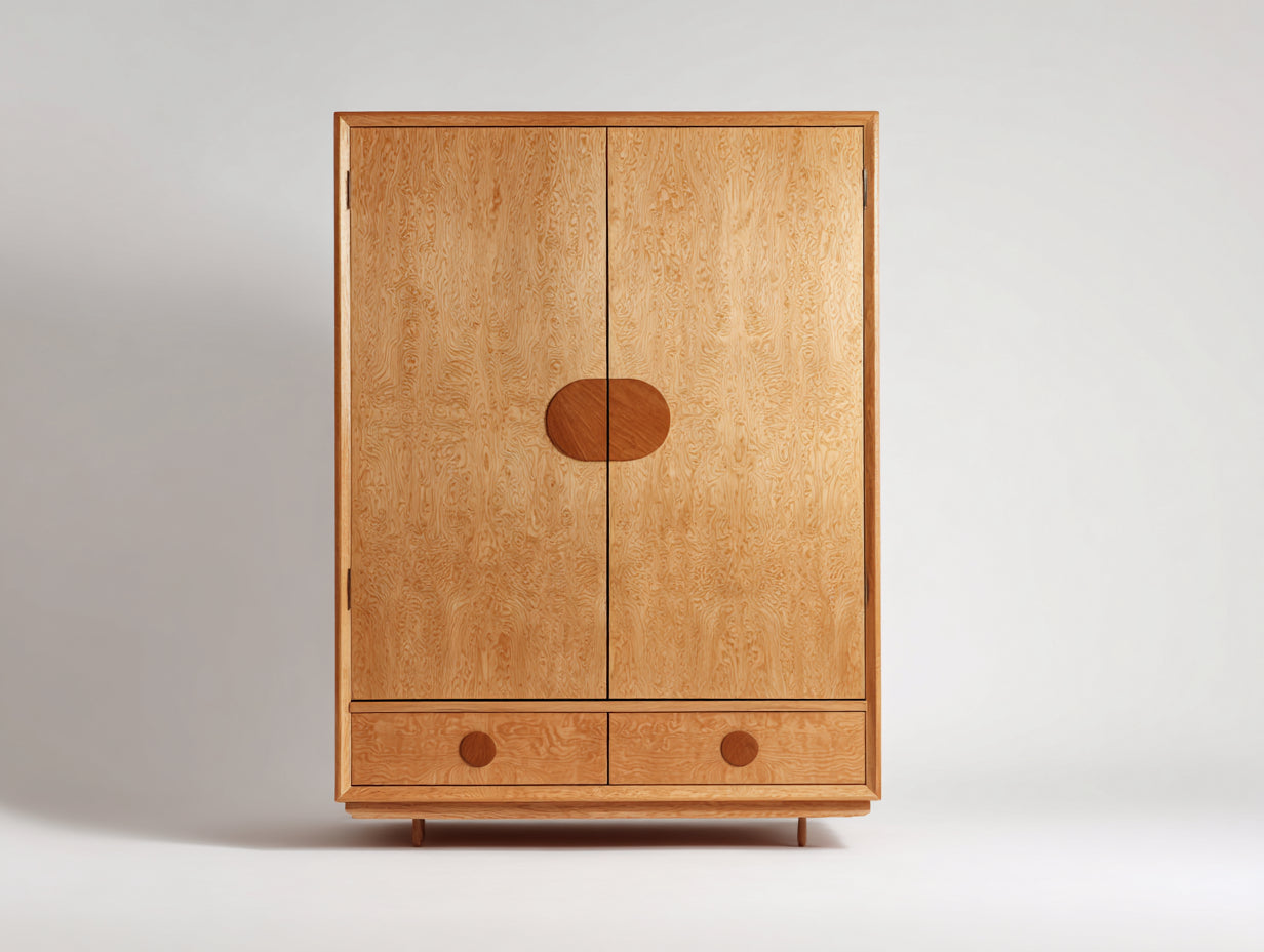 Kleiderschrank-Massivholz-120x58x185 cm-Natur-Modern minimalistisch