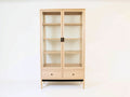 Vitrinen-Holz-Glas-105x42x178 cm-Natur-Schlichtes Design