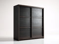 Kleiderschrank-Holzwerkstoff-160x60x190 cm-Schwarz-Modern