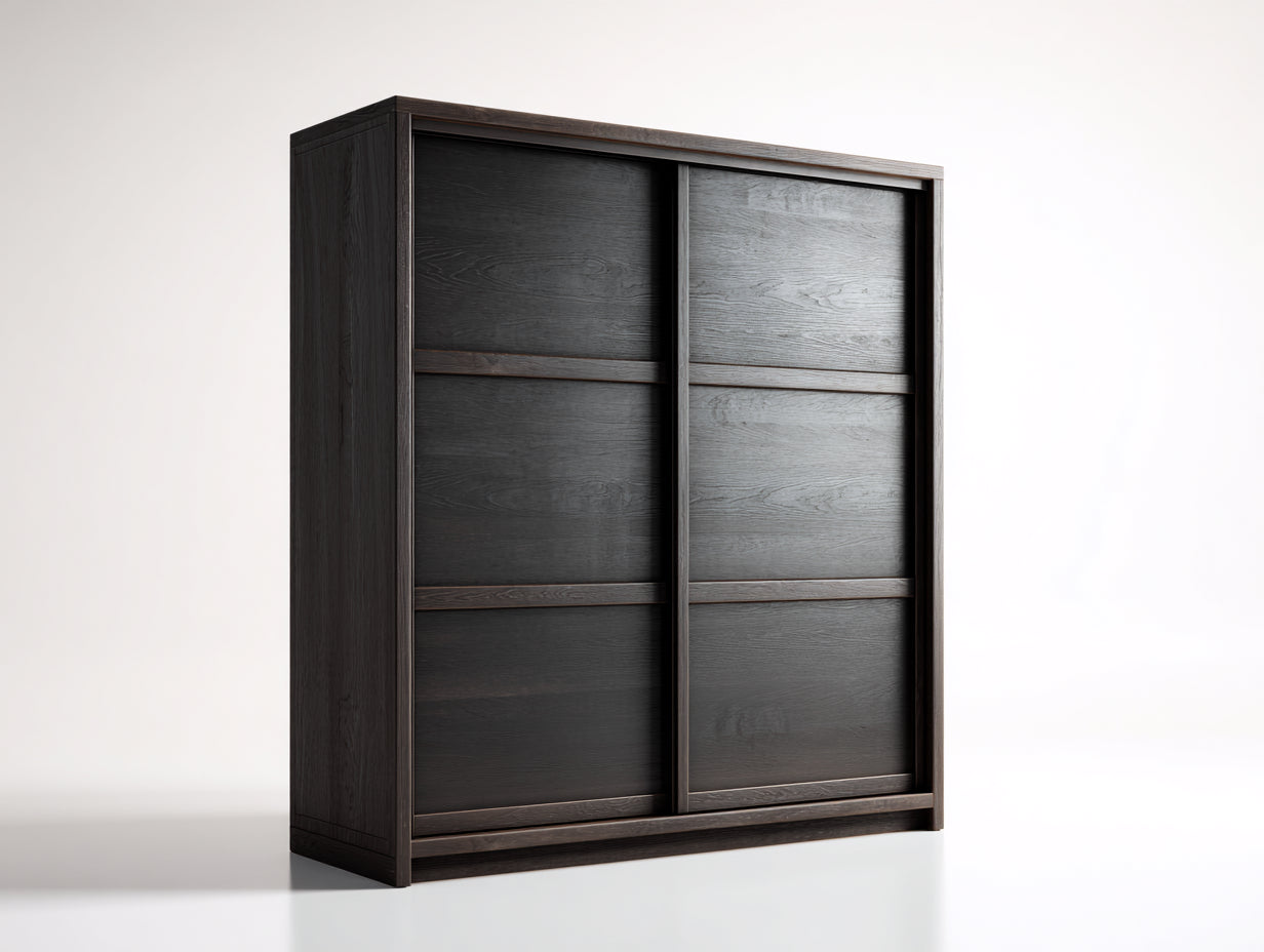 Kleiderschrank-Holzwerkstoff-160x60x190 cm-Schwarz-Modern